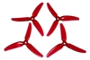 HQProp DP 5x4.3x3 PC V1S Light Red Propeller - 3 Blade (2CW+2CCW/Bag)