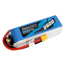 Gens Ace 2600mAh 6S 22.2V 45C Lipo Battery Pack With XT60 Plug